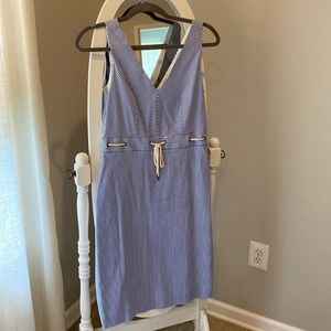 J Crew blue and white v-neck nautical dress Size 6
